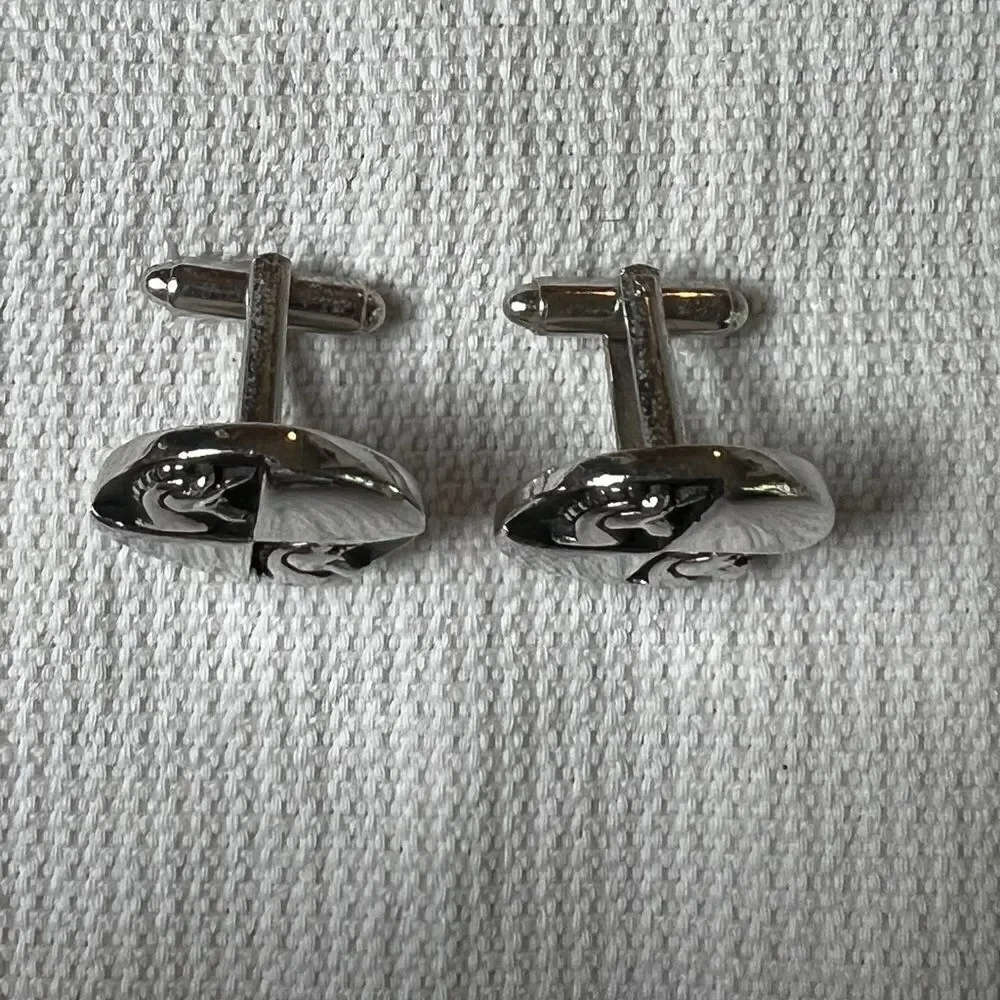 1960's-70's Unsigned UNISEX Silver Tone UNICORN CUFF LINKS